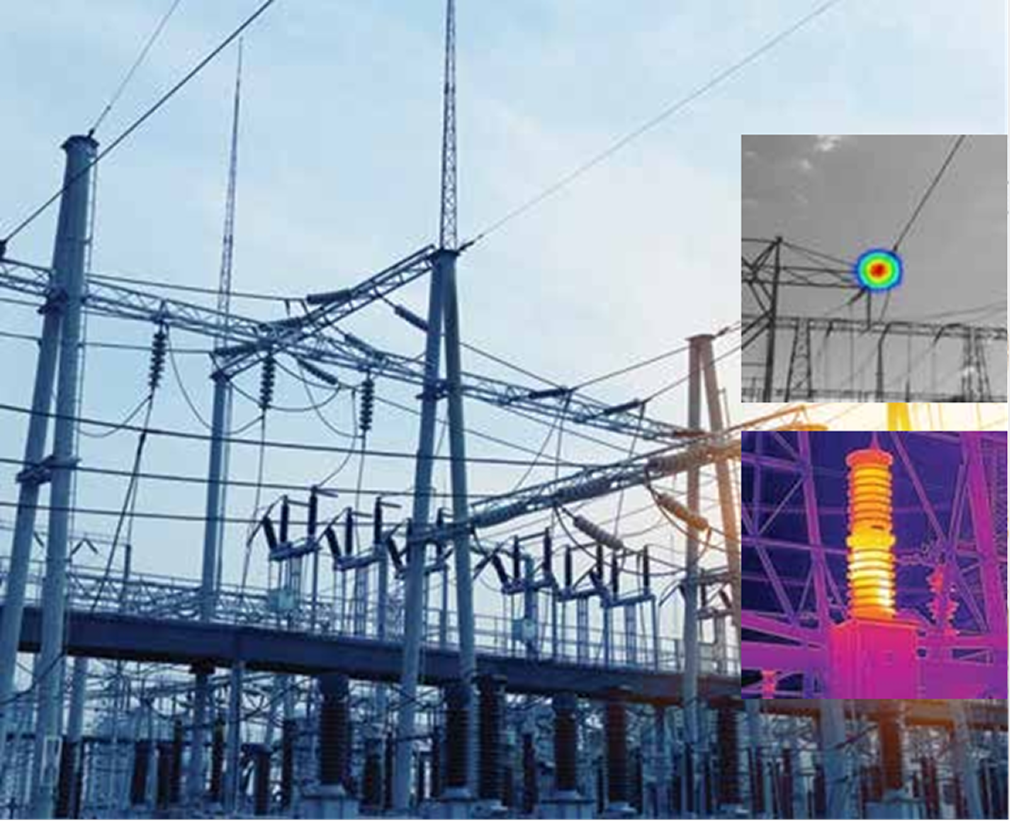 High voltage power line substation thermal scan